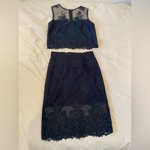 Monique Lhuillier Black 2 Piece Formal Dress